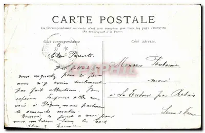 Bilhete postal antigo Paris A Praça Da Bastilha Coluna de Julho — Verso