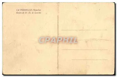 Gruta de Nossa Senhora de Lourdes — La Pernelle (Manche) — Verso