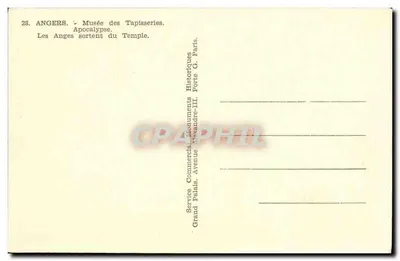 Angers — Muzeum Tkanin. Apokalipsa. Aniole wychodzą z Tempła. — Rewers