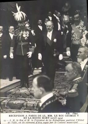 Odbiór w Paryżu S.M. Króla George'a V i Królowej Mary — kwiecień 1914 — ND. Fot.