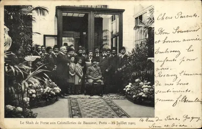 Szah Persji u Cristalleries de Baccarat w Paryżu — 22 lipca 1905