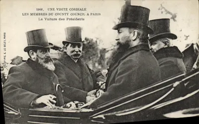 Członkowie County Council w Paryżu — Przyjazna wizyta w 1906 — Héliotypie E. Le Deley, Paryż