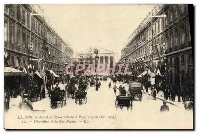 Oświetlenie ulicy Royale — Wizyta Króla i Królowej Włoch w Paryżu (14-18 października 1903 r.) — Wydawca L.L.