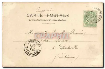 Aleksander I, król Serbii — portret wojskowy — Sip Paris, seria 28t Génie N° 9 — Rewers