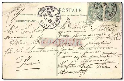 Biarritz Pittoresque — Alphonse XIII et la Princesse E na de Battenberg — Édition A. Simons — Verso