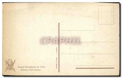 O rei Albert no meio de seus soldados — Edição Patriótica — Imprensa L. Lapusa, Paris — Verso