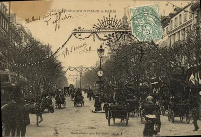 Boulevard des Italiens — The Italian Sovereigns in Paris — C.L.C.