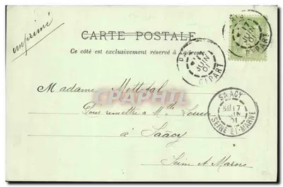 A advogada — caricatura política — Cliché A. Bonniet, Imp. Phot. J. Royer, Nancy, n°14 — Verso