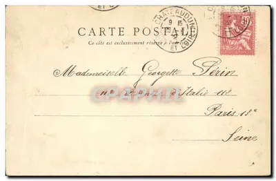 Stara pocztówka Chateaudun Zamek Wzgórza — Rewers