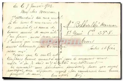 Mała dziewczynka w kolorowym stroju — Karta życzeń — E. A.P. Édition Française — Rewers