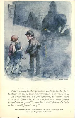 Os Miseráveis — Como o pequeno Gavroche tira proveito de Napoleão o Grande — ilustrada por A. Roussel