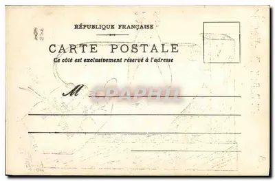 Mão segurando uma corda ligada a tesouras — 'JE PORTE BONHEUR!!' — série 239 — Verso