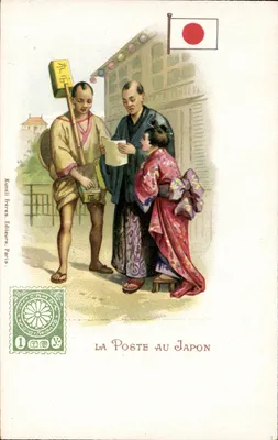 A Postagem no Japão — Kunzli Frères, Editores, Paris — número de série não visível