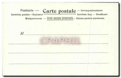 A La Poste no Brasil — ilustração de três personagens com bandeira brasileira — editor Henri Pires, Paris — Verso