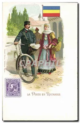 A La Poste na Romênia — Correio postal — editor Kuntzli, Paris