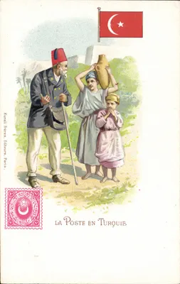 A Postagem na Turquia — Kunzli Frères Editores, Paris — número de série não visível