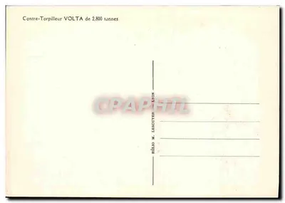 Contre-Torpilleur VOLTA — 2,800 ton — Hélio M. Lescuyer - Lyon — Rewers