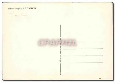 Navio Hospital LE CANADA — Editor HÉLIO M. LESCUYER — LYON — Verso