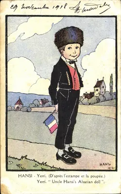Bilhete postal antigo Fantasia Hansi Yerri