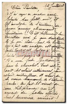 Bilhete postal antigo Fantasia Waltz Hansi Alsace Murbach — Verso