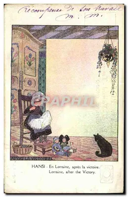 Mulher e crianças em uma sala — após a vitória — Hansi, editor P. J. Gallais & Cie
