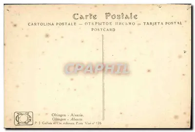 Oltingen - Alsace — paisagem com árvore e casa — J. J. Waltz (Hansi) - série n°176 — Verso