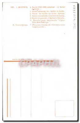 G. Rossini (1792-1868) komponujący «Le Barbier de Séville» — n° 1239 — Rewers