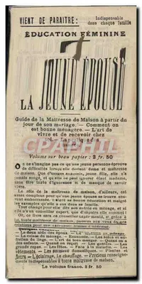 Educação feminina — A jovem esposa — Sociedade da Galté Francesa — Verso