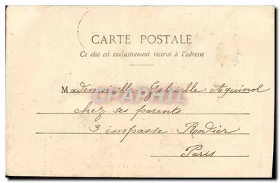 Bergère onder de regen — scène van een lied — Fototipia A. Berberet & Cie, Nancy — Achterkant