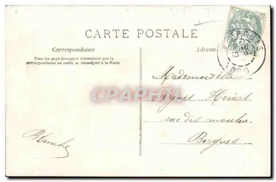 Casal bebendo champanhe — M.A. — editor M.A. número de série não visível — Verso
