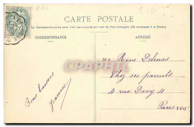 Duas jovens moças diante de um vaso de cerejas — editor A. Blanfert & Cie, Nîmes — n°1 — Verso