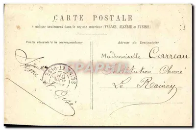 Um mendigo e dois crianças — cena de rua — editor não visível — Verso