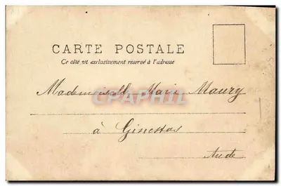 Bambino che scrive — I. Moncher, Machère — Carta postale — Verso