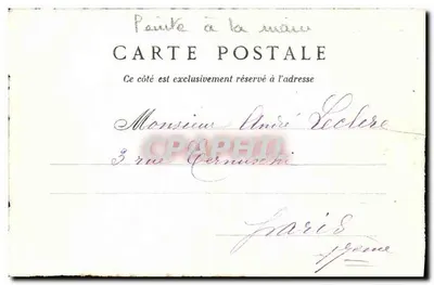O Patrie ! — Từ Lời Vang Dậy và Đáng Sợ ! — Musset, 1900 — bản vẽ một con chim mặc quân phục — Mặt sau