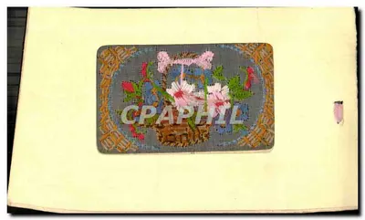 Buquê de flores em um cesto — Boa Ano — carta postal antiga — Verso