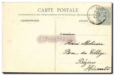 Święty Mikołaj i dziecko — Wesołych Świąt 1905 — Fototyp A. Beadenet & Cie, Nancy — Rewers
