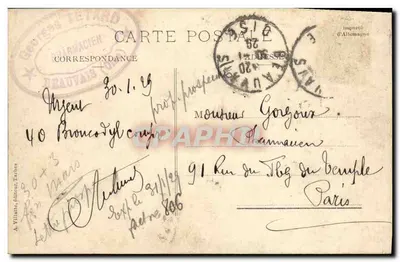 Os Pirineus, Biarritz — A costa dos Bascos — A. Villatte, editor, Tarbes — Verso