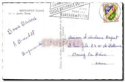 Jardín Durzy — Montargis (Loiret) — Ediciones del Globe, París — Reverso