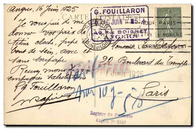 Angers - Kominek Zamek Króla Polski — L. V., fot. — n° 191 — Rewers
