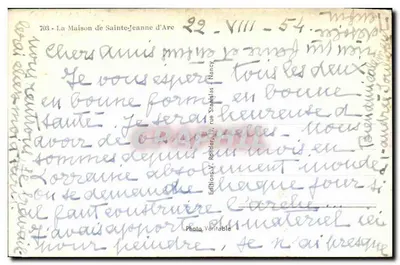 A Casa de Santa Joana d'Arc — Nancy — Edições V. Roeder — Verso