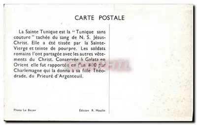 La Santa Tunica di N.S. G. Cristo — Edizione R. Moulin — Verso