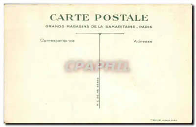 Bebê não duvida de nada! — Criança empurrando um rolo em uma quadra de tênis — Grands Magasins de la Samaritaine, Paris — Verso