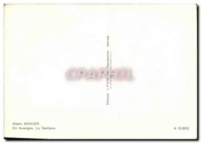 Gentiana — Auvergne — Wydawnictwo Albert Monier n°10.885 — Rewers