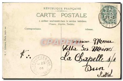 Pai segurando seu filho — caricatura — K.F. Editores, Paris, série 888, n°1 — Verso