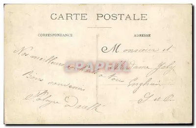Grupo de trabalhadores diante de um edifício industrial — editor E.L. (verso) — Verso