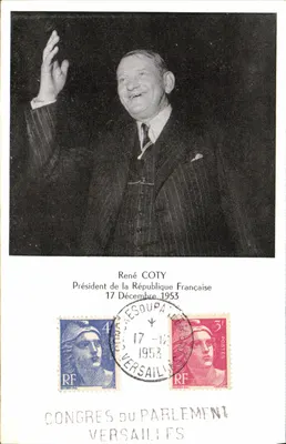 René Coty — Presidente da República Francesa — Congresso do Parlamento em Versalhes — 17 de Dezembro de 1953