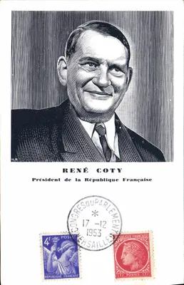 René Coty — Presidente da República Francesa — Congresso do Parlamento, Versailles 1953