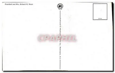 Prezydent i Pani Richard Nixon — portrety — Published for Washington Novelty Inc. Washington, D.C. — Rewers