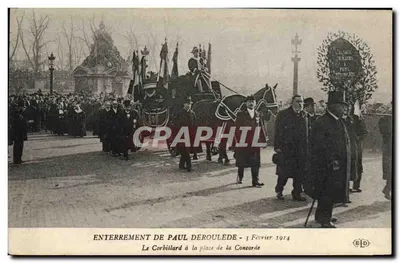 Enterro de Paul Déroulède - 3 de Fevereiro de 1914 — O Cortejo Fúnebre na Praça da Concórdia — Editor E.P.