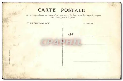 S.M. Alfonso XIII Rei da Espanha — ao volante de sua 12 HP 4 Cilindros Dion-Bouton — editada por J. Barbeau - Paris — Verso